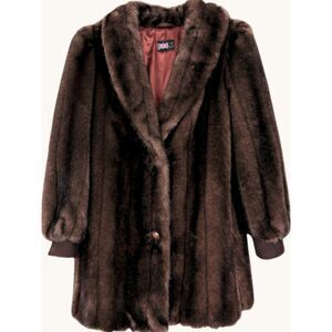 Vintage Women's Lilli Ann Faux Mink Coat Large Brown Adolph Schuman England